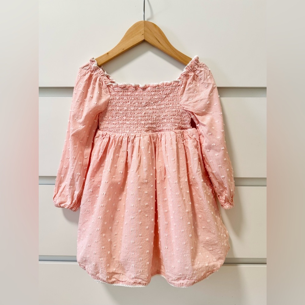 Rachel Zoe Pink Swiss Dot Long Sleeve Dress - Size:3T - Like New!